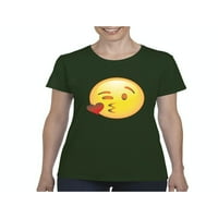 Ženska majica kratki rukav - Emoji Winky Face
