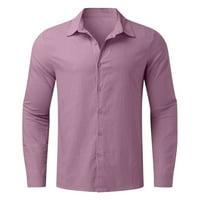 Puntoco Plus Veličina Man Partwown ovratnik dugih rukava majica Majica Ljetna gumba za bluzu za bluzu