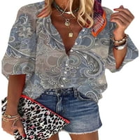 Luxplum ženske majice rukav vrhovi V izrez bluza labava tunika majica na plaži c l