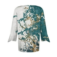 Cleance! Tofotl Žensko ljeto Tri četvrtine rukava modni ispis Jesen Ležerne prilike V-izrez udobne bluze