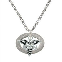 Silvertone Caduceus - LVN silvertone Vi ste ogrlica za afirmacijsku prstenu