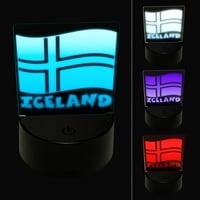 Island sa mahanjem zastavom slatka LED noćna svjetlost 3D iluzijska stolna noćna stoma