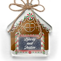 Ornament je ispisao jednu stranu slobodu i pravdu Četvrti julski zvezde i pruge božićni nenblond