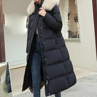 GUZOM WOMENS zimski kaputi - patent s kapuljačom, čvrsti srednji i dugoročni labavi kaputi za toplu