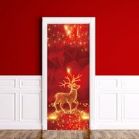 3D božićna vrata pokrivaju božićne ukrase naljepnice za vrata
