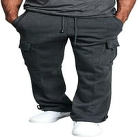 Muškarci Ležerne prilike ravne noge elastične struke salone hlače Cargo Dukseri sa džepovima