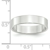 Carat u Karatsu 10k bijeli zlatni široki bed lagane ravne vjenčane prstene veličine -6.5
