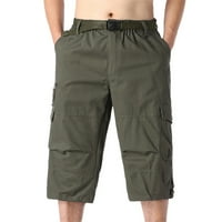 Zuwimk Hlače za muškarce Ležerne prilike, muške labave točke za teretni kratke hlače sa Multi džepovima Army Green, XL