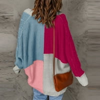 HUNPTA WOOD modni dugi rukav Kontrast Cardigan Casual Ladweight Mekani džemper s džemper od kardigan