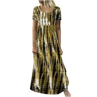 Tie-boja Ispis Swing Ležerne prilike Ležerne prilike Cvjetne haljine Žene kratkih rukava Ženska haljina