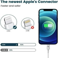 Southwit iPhone punjač, ​​3 3 6 6 4FT Apple MFI certificirani USB munjački kabel najlonska pletenica