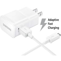 Adaptivni brzi punjač kompatibilan sa Alcatel Pop 4s [Zidni punjač + noge USB kabl] Bijeli - novi