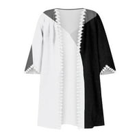 Rukav Cardigan Casual Plus Veličina otvorenog prednje kimono vrhove Mekana draped čipkasto-crochet Trim