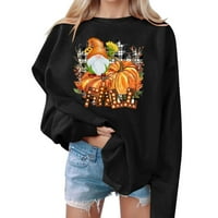 Dukseri za Noć vještica za žene Ženske dukseve Halloween Print Dugi rukavi Duks s dugim rukavima, pulover