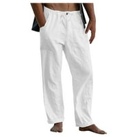 Guvpev muške posteljine pantalone casual pantalone - labave lagane joge hlače na plaži, casual pantalone