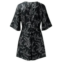 Huaai Women Ispis O-izrez V-izrez Lady Elegant pletena čipka Cape haljina plus veličine modne casual