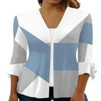 Paille žene vrhovi V izrez bluza za bluzu Summer Cardigan Elegantna kancelarija Poklopac stila-l 3xl