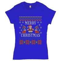 TEE Hunt ružni džemper tema Santa Claus majica Neka snijeg božićni božićni ženski majica majica, plava,