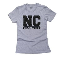 Charlotte, Sjeverna Karolina NC Classic City State Sign Sign ženska pamučna siva majica