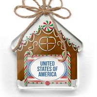 Ornament je tiskao jednu boku Sjedinjene Države četvrti jul Crveni, bijeli i plavi božićni neonblond