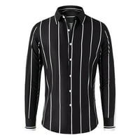 Entyinea muške slatke košulje Casual Fit Flannel majica s dugim rukavima crna 5xl
