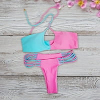 Leey-World Women kupaći ženske špagete kaiš kravata prednji bikini kupaći kostim kupaćim kostim plavim,
