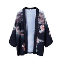 Strungten Ljetni japanski pet point rukava Kimono Muns i ženski ogrtač Jacke Top bluza Havajska majica