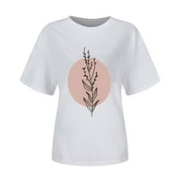 Auroural Womens T majice Modni ženski kratki rukav cvjetni tiskani okrugli vrat majice majice