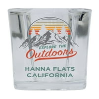 Hanna Flats California Istražite na otvorenom Suvenir Square Base alkohol Shot Glass 4-pakovanje