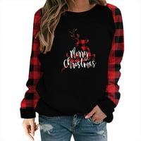 Božićne dukseve za žene Slatke grafičke masene vrhove dugih rukava Crewneck Jesen Lagani pulover Božićni