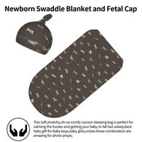 Sve vrste konja grafita beba swaddy baby pokrivač mekaste rastezljivo vreće za spavanje sa beanie za