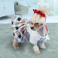 Cherryhome haljina za kućne ljubimce Revel COLLAR Udobni mekoj kućnih ljubimaca Cat Bowknot Plaid Majica