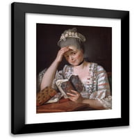 Jacques Louis David Crni moderni uokvireni muzej umjetnički print naslovljen - madam francois buron