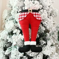 Božićna noga crtana lažna noga viseći ukrasi plišani 3D efekt prugasti ukrasni pojas kontrastni božićni