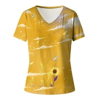 Ženska V izrez majica Ljeto V izrez kratki rukav Tun Top Lable Fit Women HONGE rukav majice Žene košulje