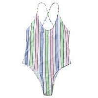 Idoravan Ženski čišćenje kupaćih kostimu Ljeto jednodijelno ispisano prugasto ženski seksi kupaći kostim