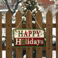 Eko-prijateljski božićni ukrasi crtani uzorak Drvena vrata Viseći znak Xmas Tree Ornament za kućno višekološko
