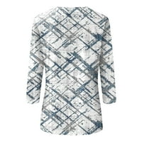 Royallove ženski modni casual tri četvrtine rukava za ispis pulover za okrugli vrat Top bluza Ženske