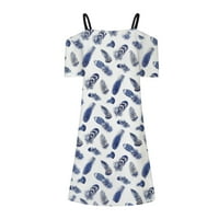 Haljina za žene Ležerne prilike za ispis V-izrez Light Sling suknja za sunčanje