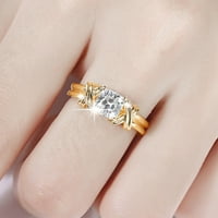 Duhgbne Fashic Classic New Ring Wedding Angažman prsten retro zlatna ženska jednokrevetna tkanina uzorak