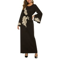 Ženska kaftan vezena fancy abaya večernja haljina maxi haljina t kratka, xxl