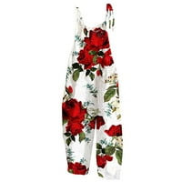 Odjeća dame Ljeto Slatki mali svježi print Retro suspenders crvena 3xl