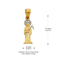 IOKA-14K Dva tona zlatnog vraga vjerskog šarma privjesak za ogrlicu ili lanac