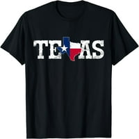 Teksasna majica Texas u obliku zastave Grunge uznemirena Teksas tee crna 4x-velika