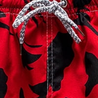 Hanas modne čarape Žene T Print Workout Skriveni džepovi Atletska kratke hlače Hlače na plaži Red M