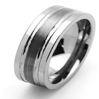 Muškarci Žene Volfram Carbide Vjenčani prsten Comfort FIT četkani utor za muškarce i žene