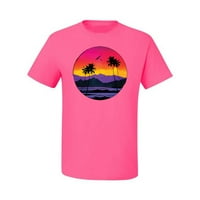 Divlji Bobby, tropski raj na plaži zalazak sunca, ulična odjeća, muškarci Grafičke mase, neonske ružičaste,
