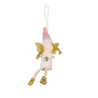 Fnohy Clearsance Decor Božićni ukras sjedeći držanje Viseća noga Angel Doll Privjesak Božićno drvce