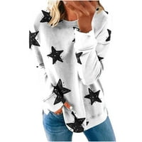 Naughtyhood ženska modna tiskana labava majica dugi rukavi bluza okrugli vrat casual vrhovi dukserice