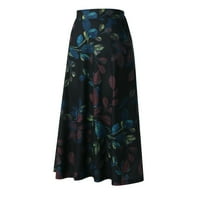 Suknja za ženu Modni print suknji džep elastična struka labava dugačka suknja veličine 4xl